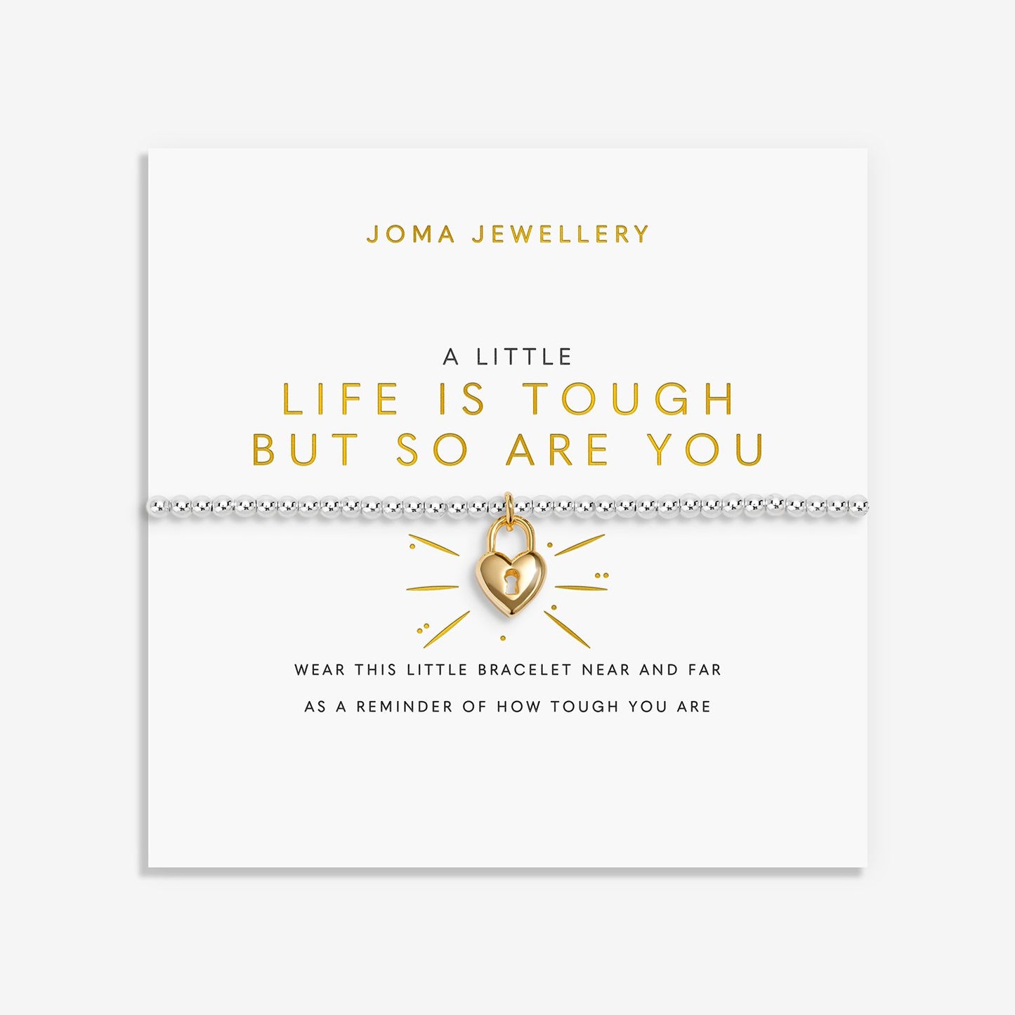 Joma Jewellery A Little 'Life Is Tough But So Are You' Bracelet In Silver and Gold Plating