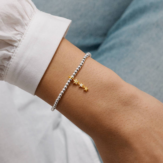 Joma Jewellery A Little 'Magical Birthday Wish' Bracelet In Silver and Gold Plating