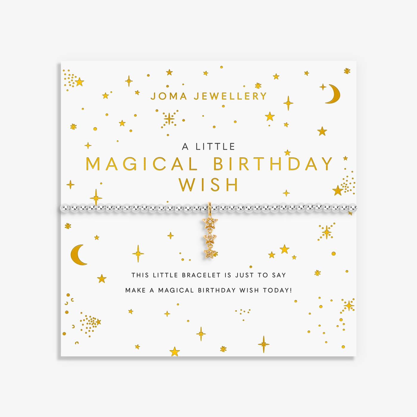 Joma Jewellery A Little 'Magical Birthday Wish' Bracelet In Silver and Gold Plating
