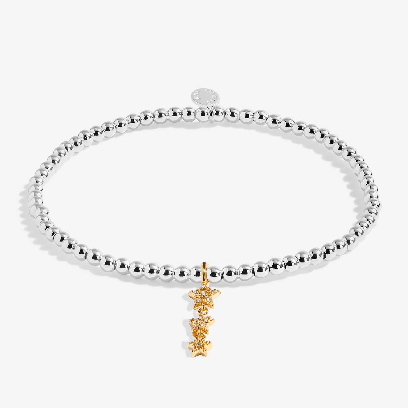 Joma Jewellery A Little 'Magical Birthday Wish' Bracelet In Silver and Gold Plating