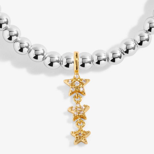 Joma Jewellery A Little 'Magical Birthday Wish' Bracelet In Silver and Gold Plating