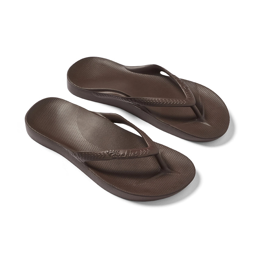 Archies Brown Arch Support Flip Flops - Classic Brown