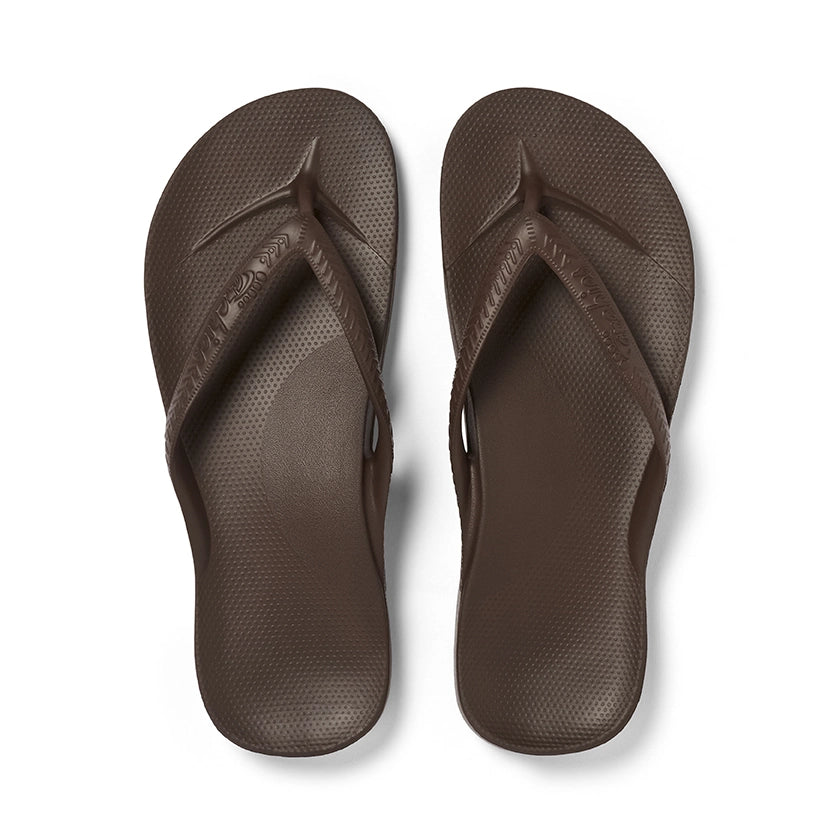 Archies Brown Arch Support Flip Flops - Classic Brown