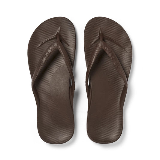 Archies Brown Arch Support Flip Flops - Classic Brown