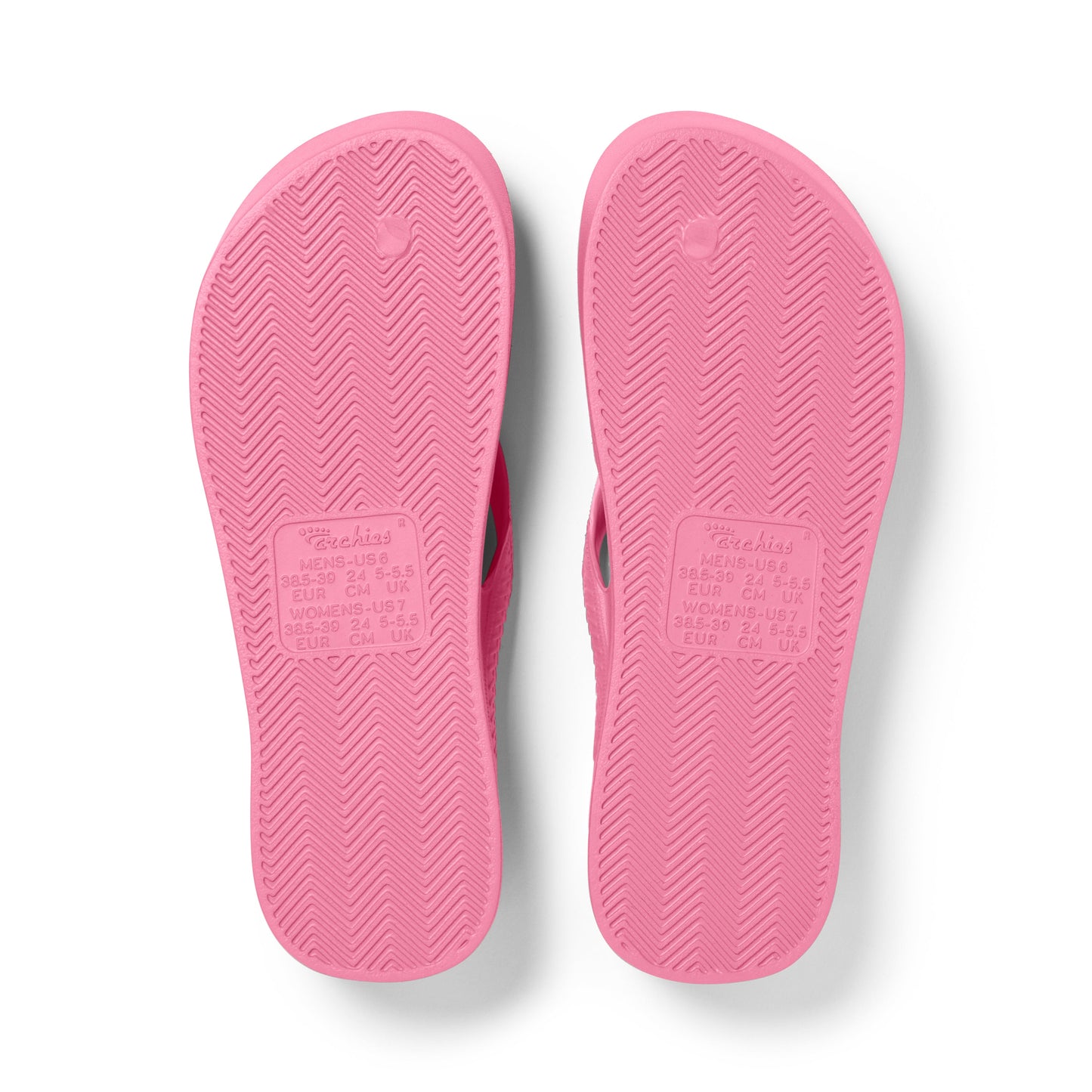 Archies Hot Pink Arch Support Flip Flops - Classic