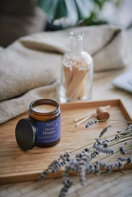 Aery Sleep Happy Scented Jar Candle - Lavender, Bergamot & Chamomile