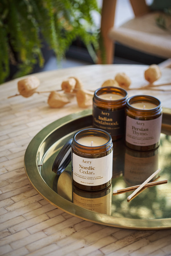 Aery Nordic Cedar Scented Jar Candle 140g