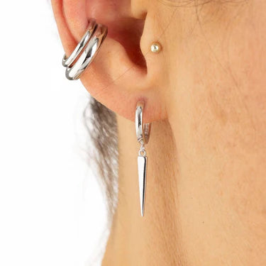 Spike Hoop Earrings - Gold or Sterling Silver