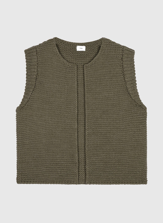 Ange Sleeveless Cardigan Legringou in Millitary