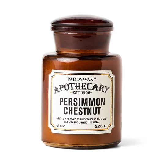 Apothecary Glass Jar Candle - 8 oz - Chestnut & Persimmon