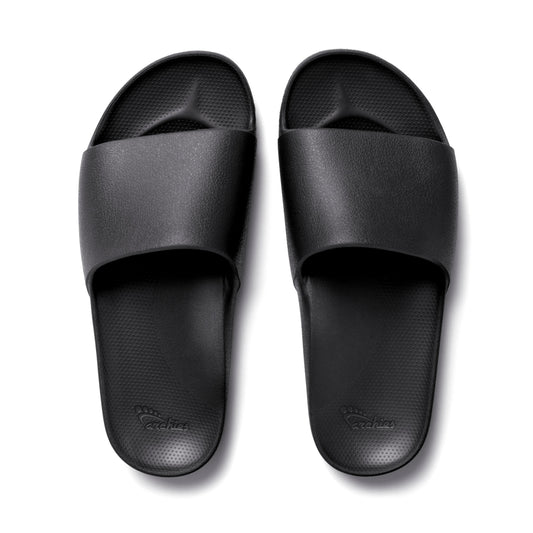 Archies Black Arch Support Slides - Classic Black
