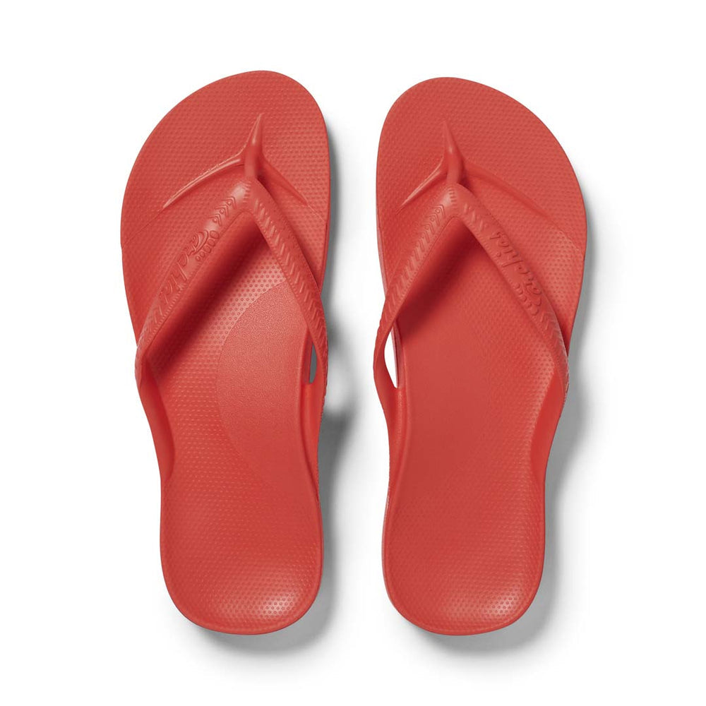 Archies Coral Arch Support Flip Flops - Classic Coral