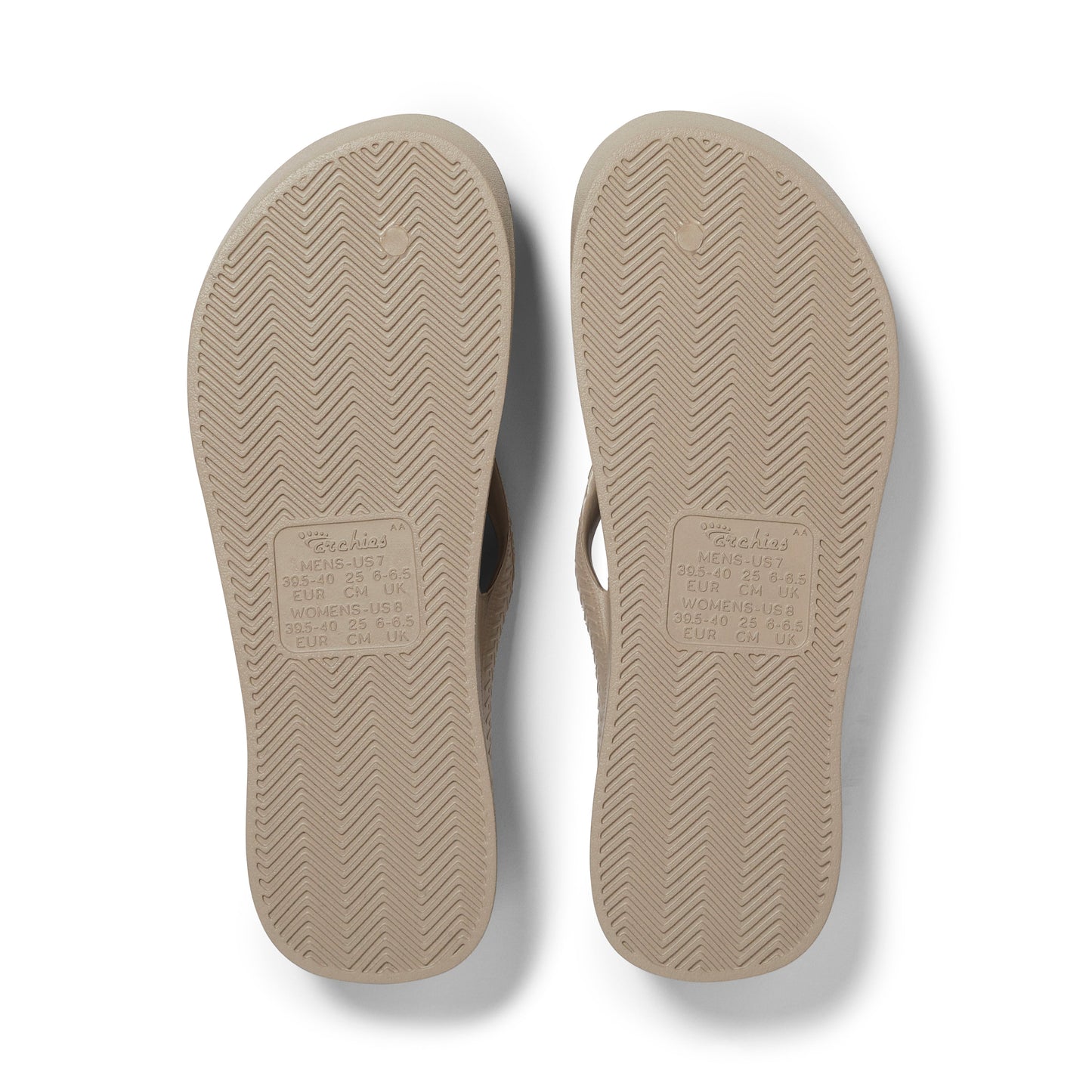 Archies Taupe Arch Support Flip Flops - Classic