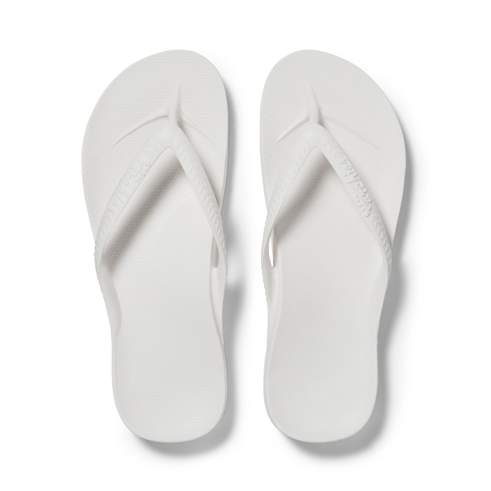 Archies White Arch Support Flip Flops - Classic