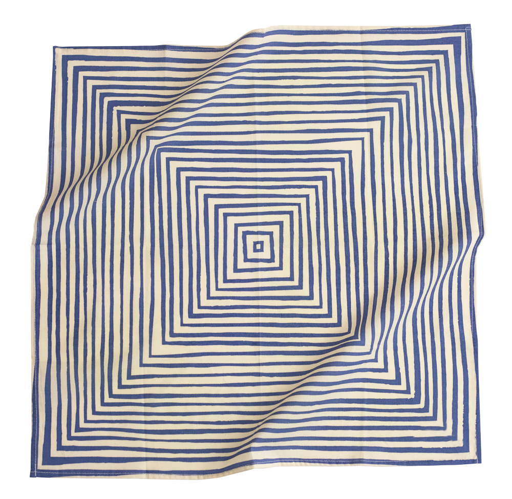 Handker Bandana No. 015 Sammie Bandana with a simple blue and white print