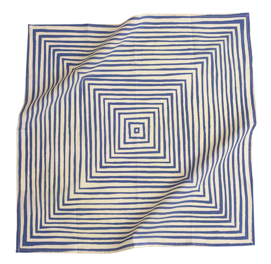 Handker Bandana No. 015 Sammie Bandana with a simple blue and white print