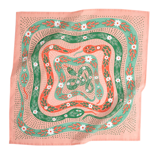 Handker Bandana No. 069 Snakes Pink Bandana