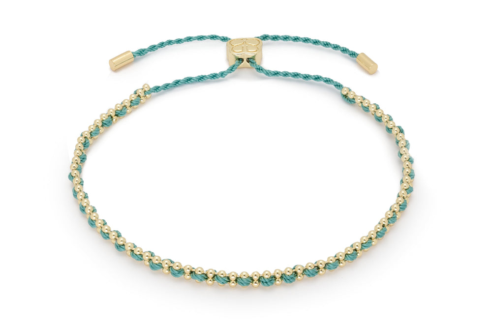 Boho Betty Braid Teal & Gold Bracelet