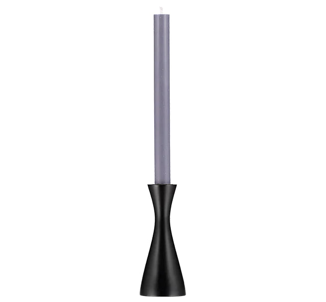 Black Wooden Candle Holder with Grey Candle
