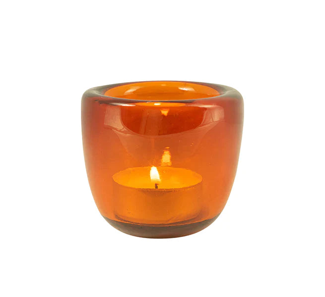 BCS Glass Tealight Holder - Various Colours