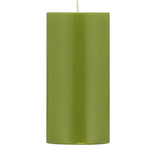 Olive Eco Pillar Candle, 15cm