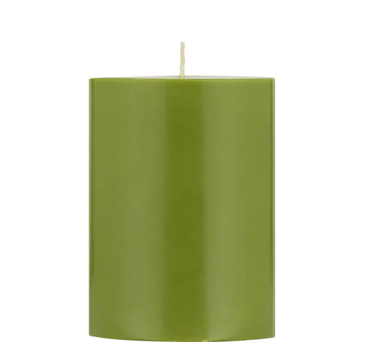 Olive Eco Pillar Candle, 10cm