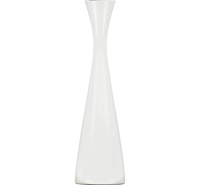 BCS Tall Pearl  White Wooden Candle Holder