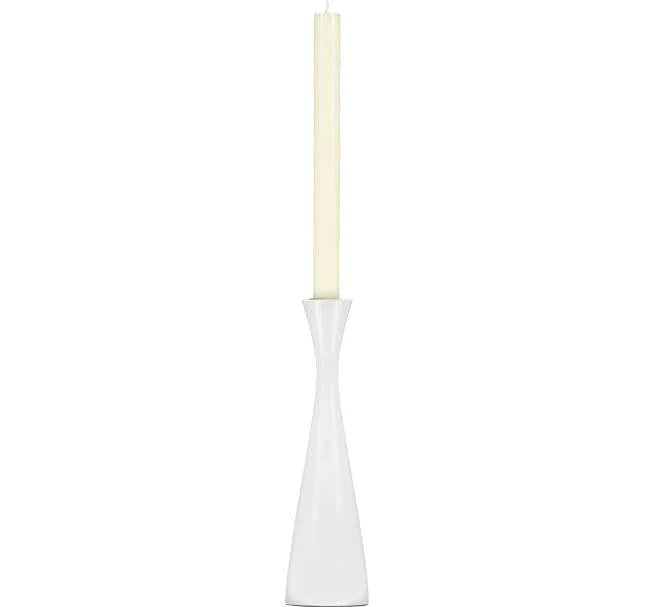 BCS Tall Pearl  White Wooden Candle Holder