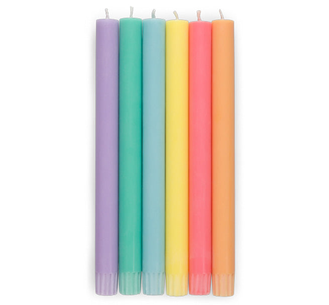 BCS Solid Pastel Dinner Candles, 6 per pack