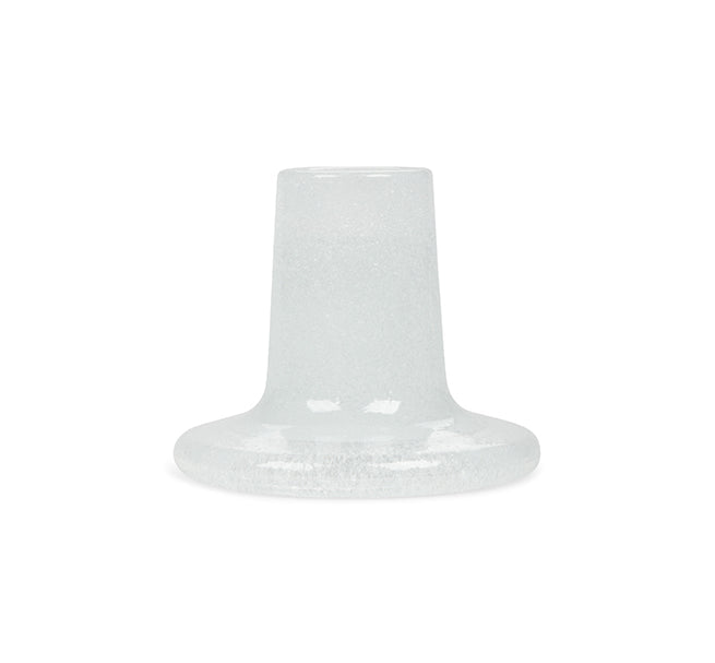 British Colour Standard Glass Candle Holder in Pearl White