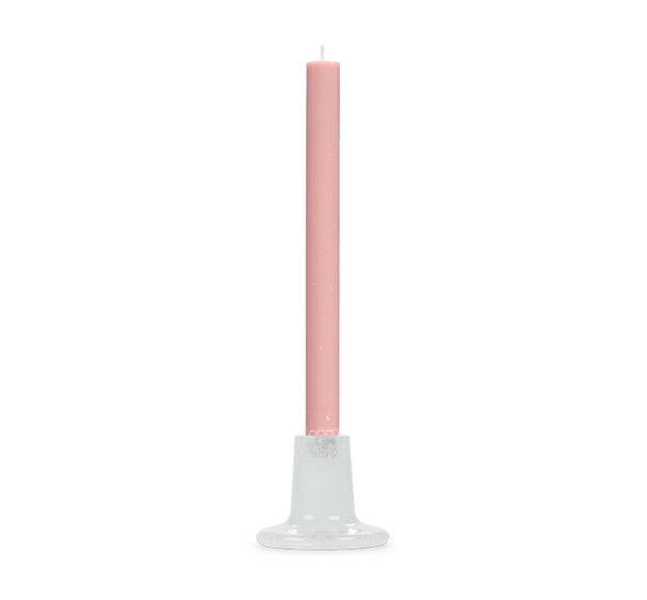 BCS Glass Candle Holder in Pearl White