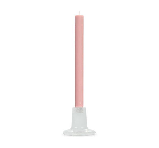 BCS Glass Candle Holder in Pearl White