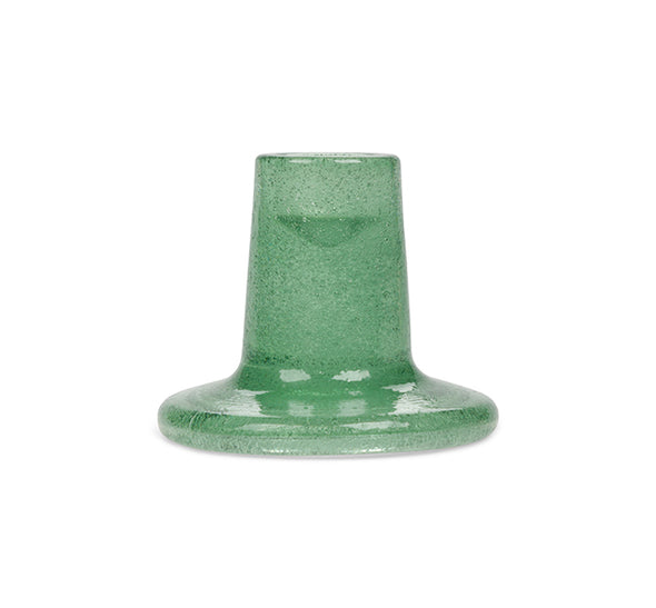 British Colour Standard Glass Candle Holder in Jade Green