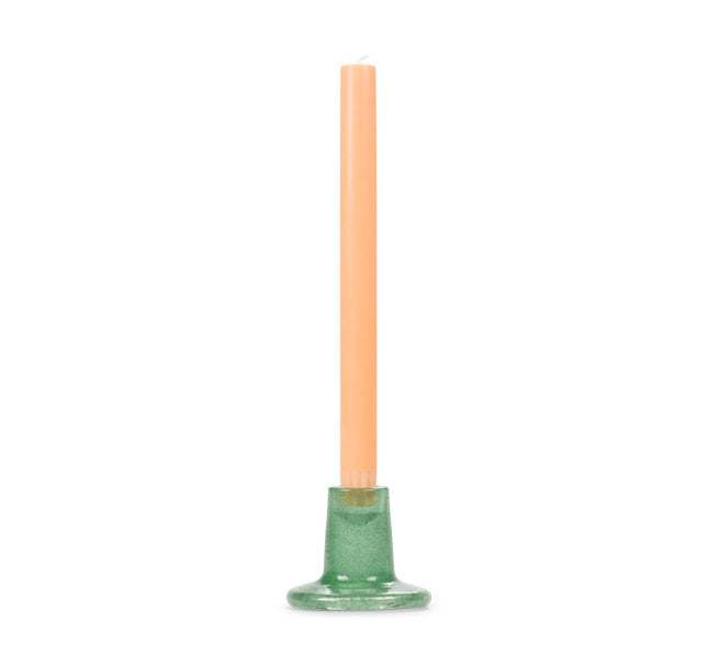 BCS Glass Candle Holder in Jade Green