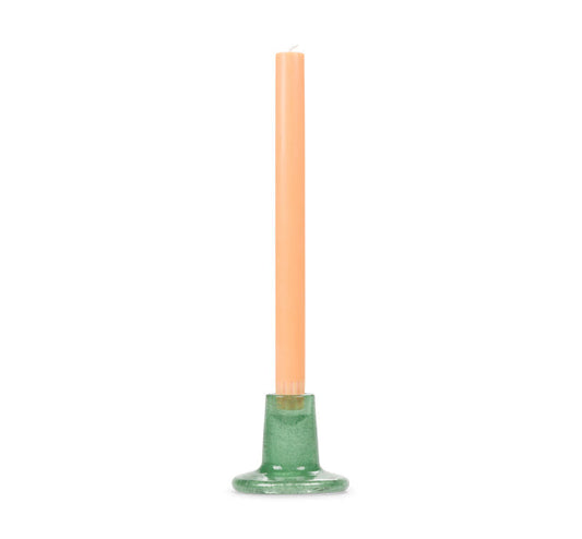 BCS Glass Candle Holder in Jade Green