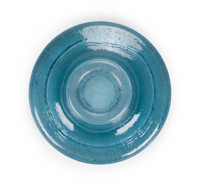 British Colour Standard Glass Candle Holder in Mineral Blue