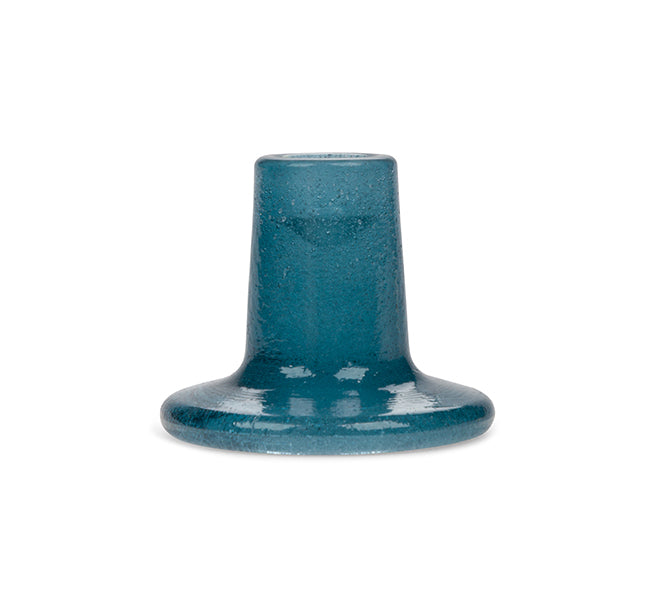 British Colour Standard Glass Candle Holder in Mineral Blue