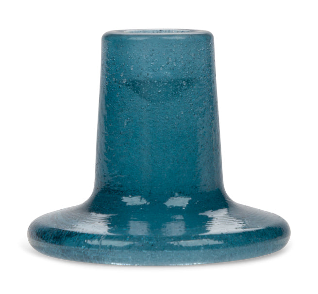 British Colour Standard Glass Candle Holder in Mineral Blue