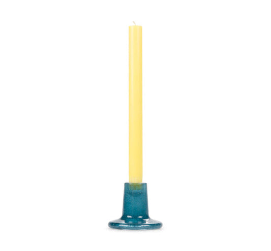 BCS Glass Candle Holder in Mineral Blue