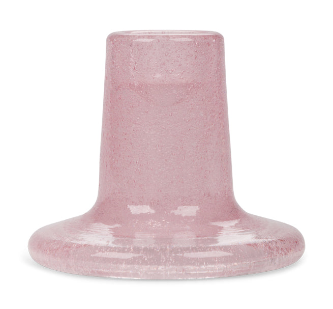 British Colour Standard Glass Candle Holder in Old Rose