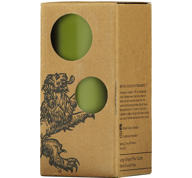 Olive Eco Pillar Candle, 15cm