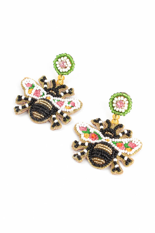 My Doris Beaded Bee Earrings