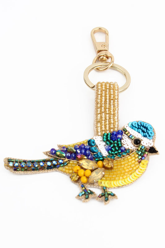 My Doris Beaded Blue Tit Keyring/ Bag Charm