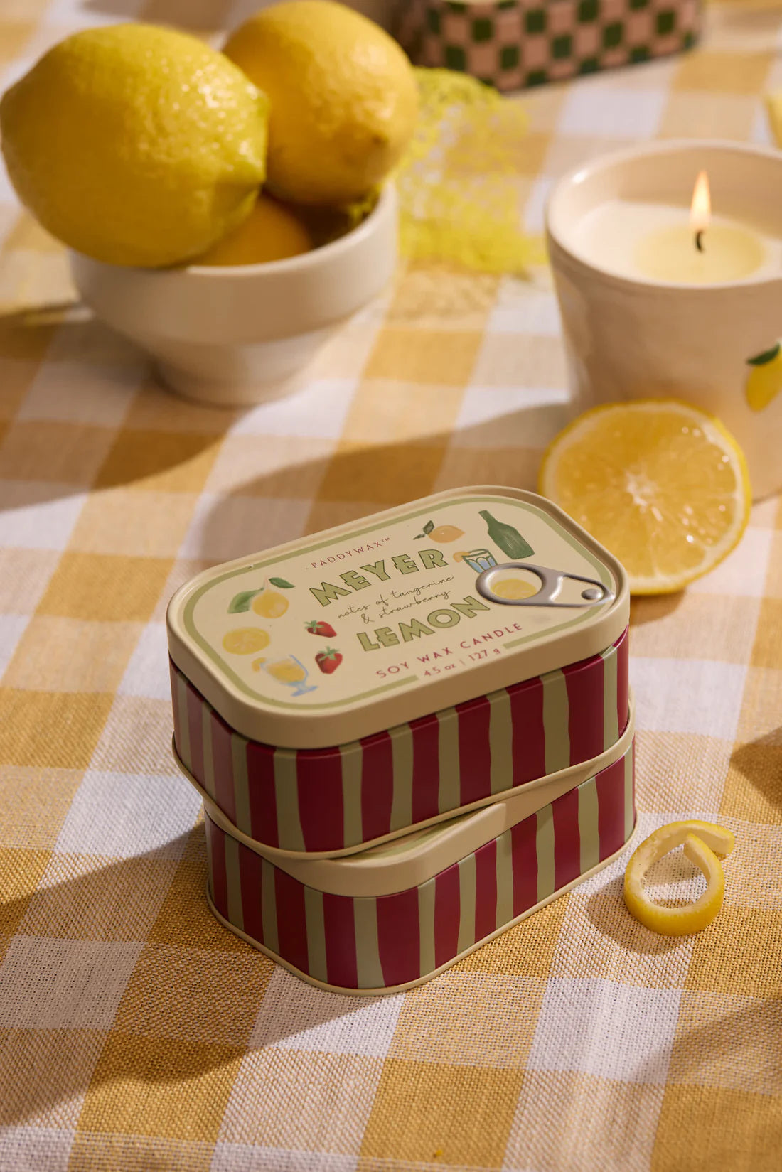 Bistro 4.5oz/27g Lemon Meyer Printed Tin Candle - Meyer Lemon