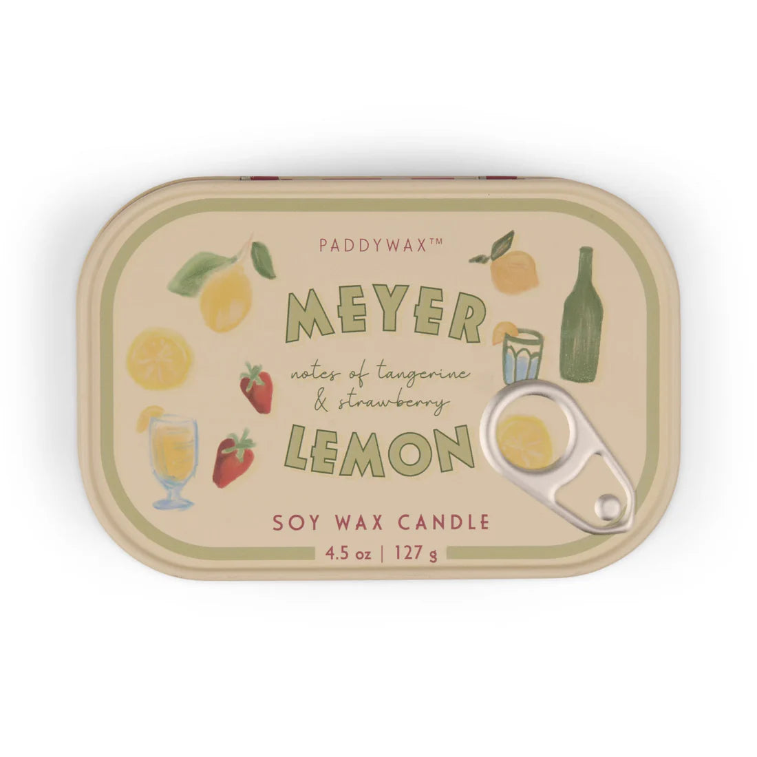 Bistro 4.5oz/27g Lemon Meyer Printed Tin Candle - Meyer Lemon