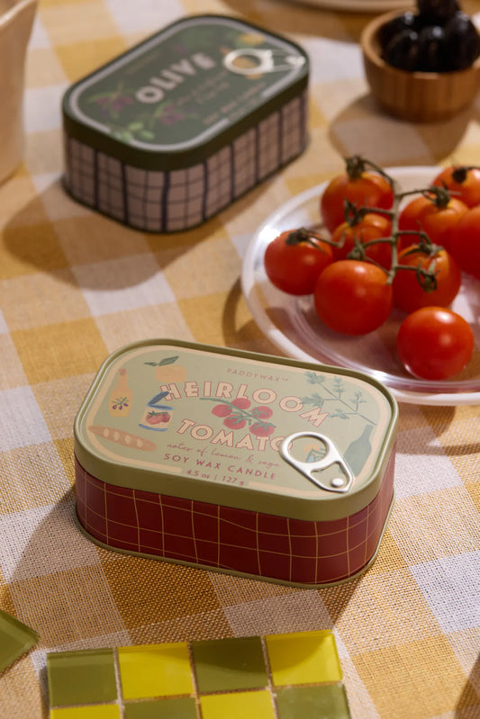 Bistro 4.5oz/27g Tomato Printed Tin Candle - Heirloom Tomato