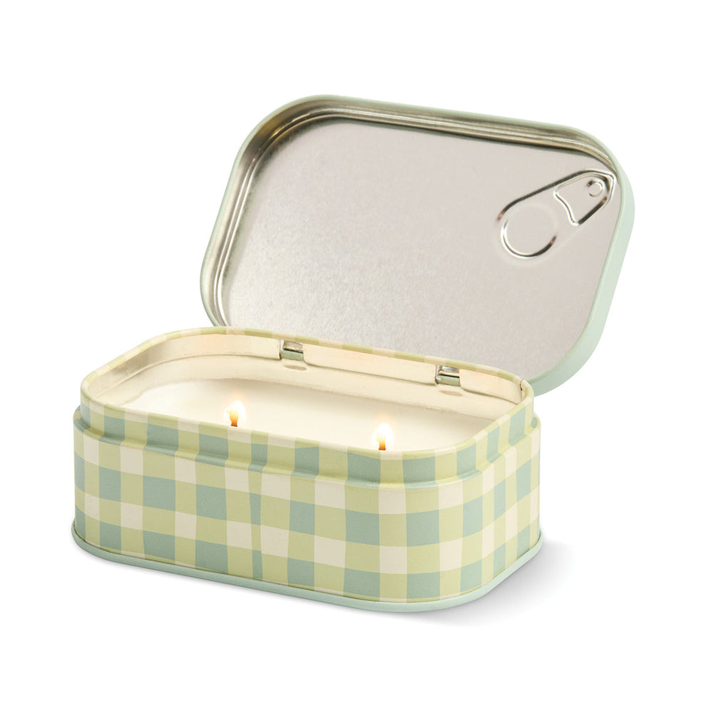 Paddywax Bistro 4.5oz/127g Macaron Printed Tin Candle - Amber & Pistachio