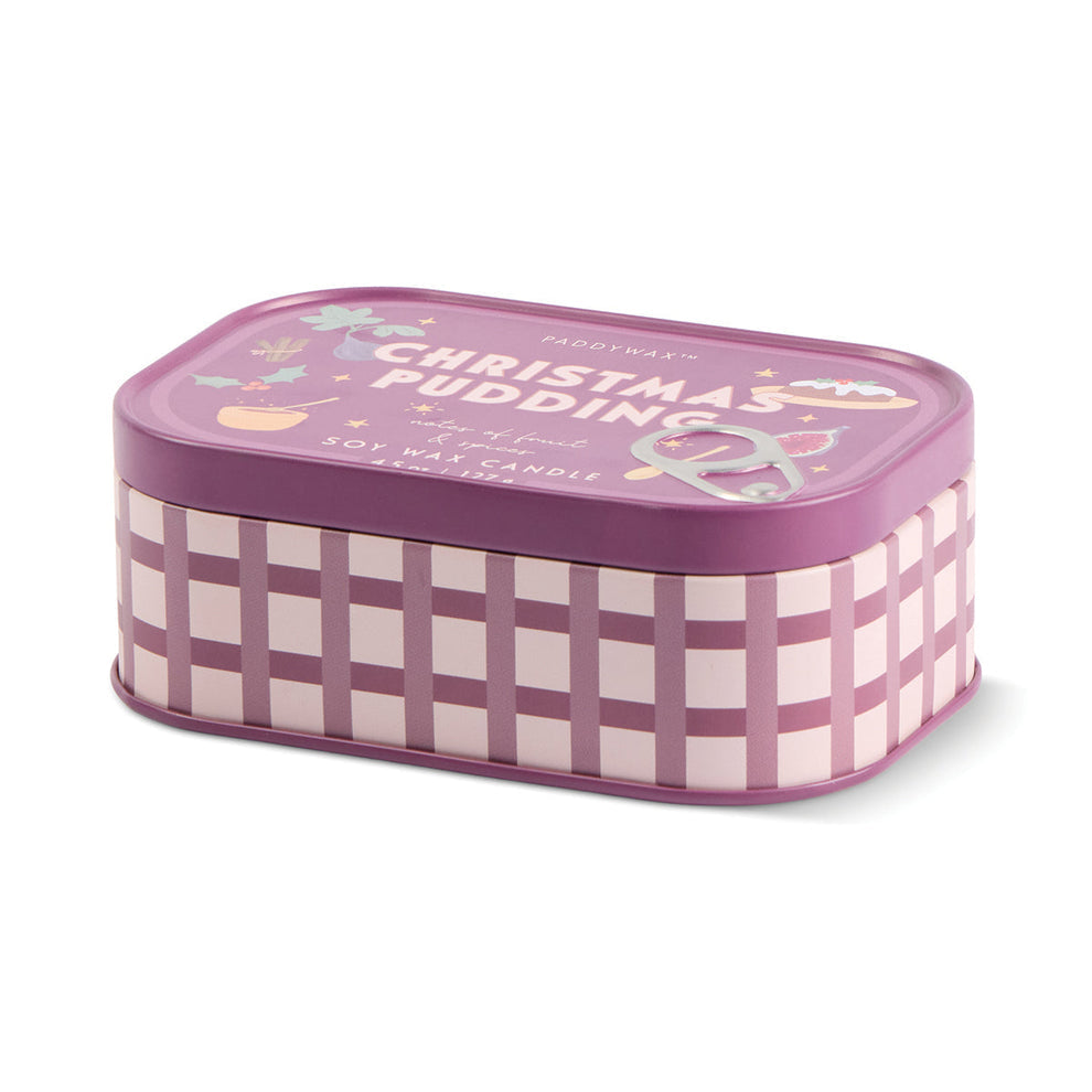 Paddywax Bistro 4.5oz/127g Christmas Pudding Printed Tin Candle