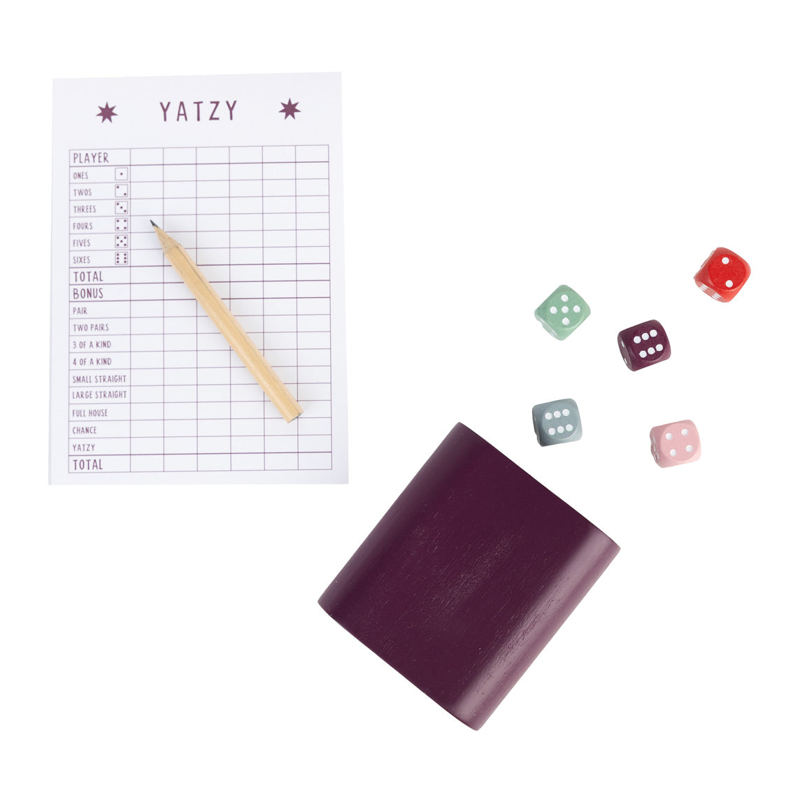 Talking Tables Yatzy Dice Game