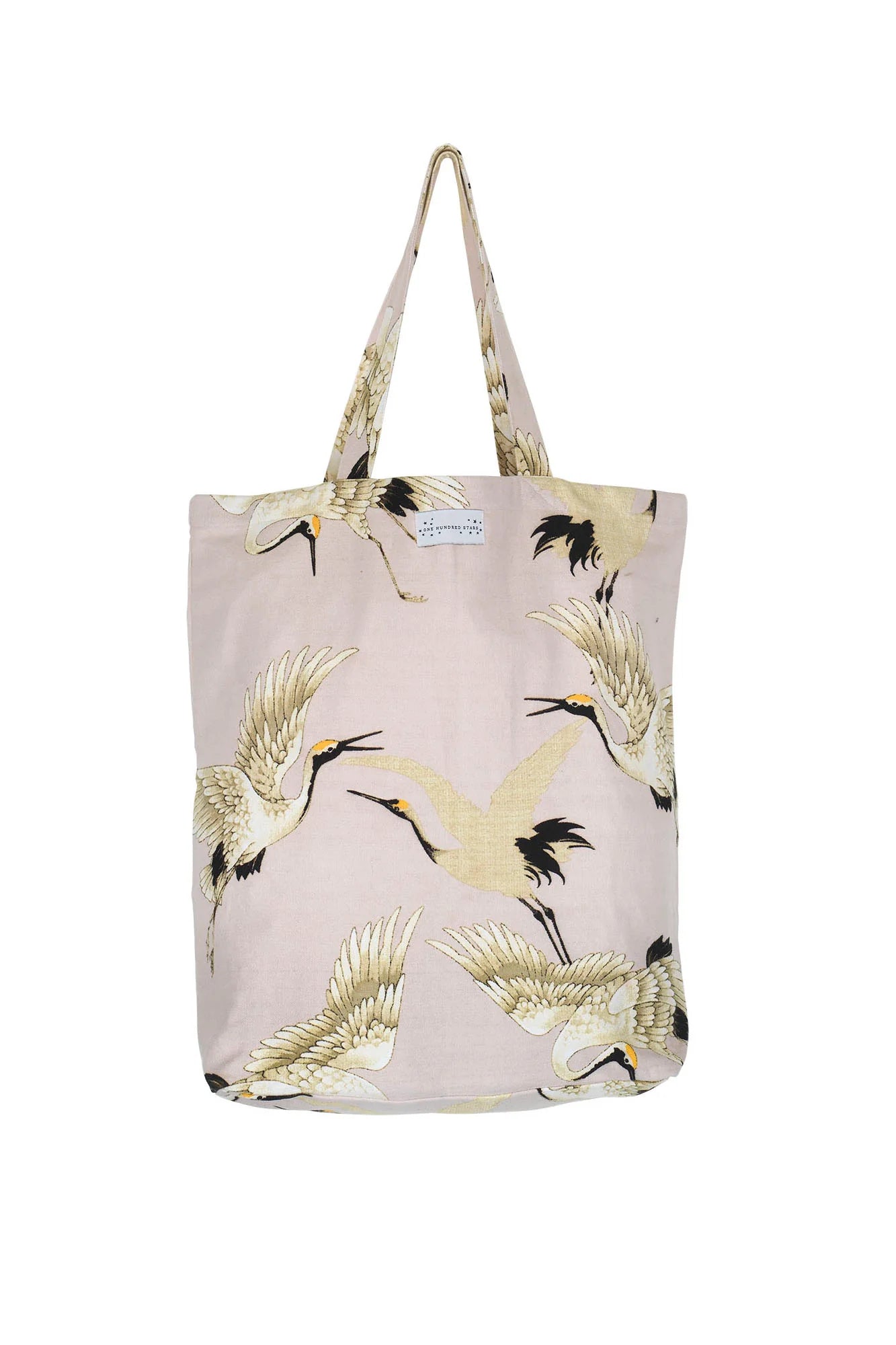 One Hundred Stars Stork Pink Canvas Bag